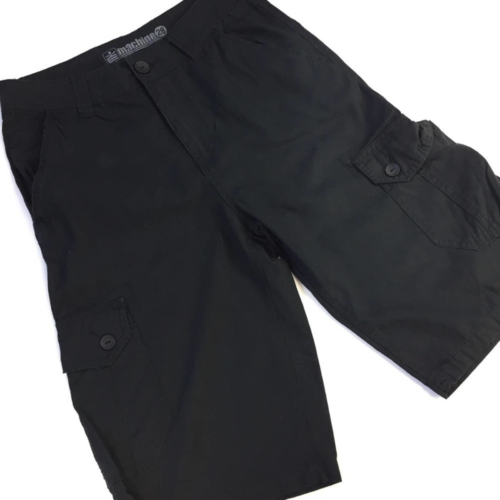 Men’s Machine Black Cargo Shorts Size 28